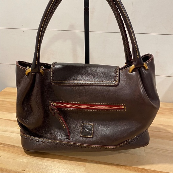 Dooney & Bourke Florentine Flap Satchel Genuine Leather Structured Classic Chic - Picture 3 of 6